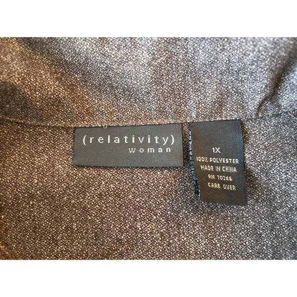 Relativity Women Jacket Womens Plus Size 1X Brown Zip Up Lightweight Sports Coat - Picture 6 of 12